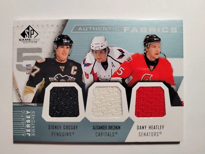 2007-08 SP Game Used Authentic Fabrics Fives Ovechkin Crosby Lidstrom 6/8 - Image 1 of 4