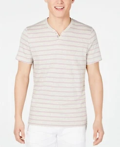 New I.n.c. Men's Striped Split-Neck T-Shirt 3XL Sesame Heather MJN18 - Picture 1 of 1