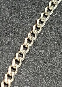 Vtg Sterling Silver Cut Curb Link Chain Necklace Hallmarked 925 Italy 11.32g 18”