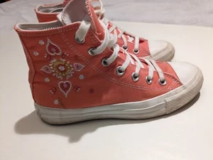 Converse All Star Hi Top Canvas Trainers UK 4 Floral Embroidery Bright A02203C - Picture 1 of 13