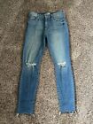 Mother Jeans High Waisted Looker Ankle Fray Light Wash Women Size 28