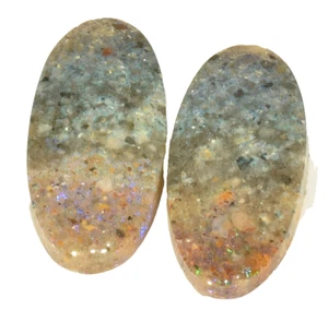 Matched Pair Louisiana Opal Cabochon Gem Opal Natural Untreated 35.00 carats. - Picture 1 of 11