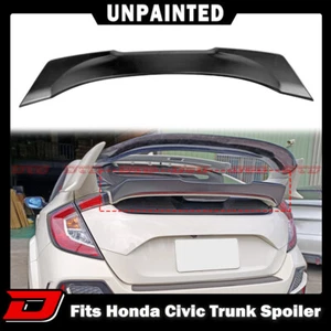 16-20 Fit For Honda Civic 10th X 5D DTO Rear Trunk Boot Spoiler UnPaint - Picture 1 of 8