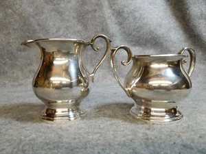 Silverplate Creamer and Sugar - Picture 1 of 8