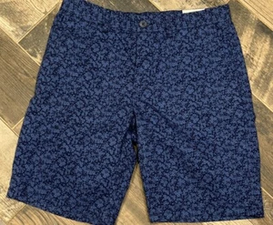 New Old Navy Slim Mens Bermuda Shorts Blue Floral 100% Cotton Size 32 - Picture 1 of 7