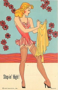 Lencería Sexy Modelo Impresión de Artista Años 40 Estanque Postal 25-1621 - Imagen 1 de 2
