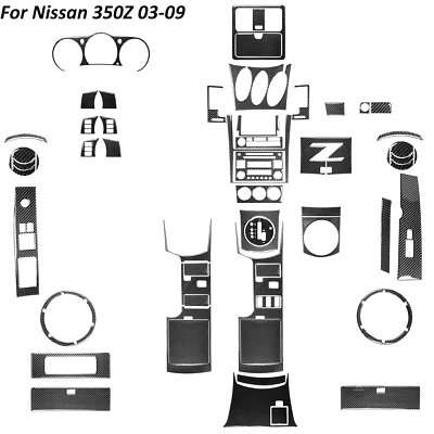 62Pcs For Nissan 350Z 2003-2009 Real Carbon Fiber Full Kits Interior Cover Trim - Image 1 of 4