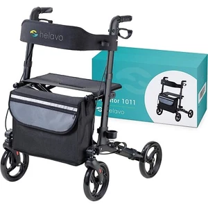 Helavo Rollator Walker for Seniors – Foldable Outdoor Walker with Seat & Backres - Picture 1 of 7
