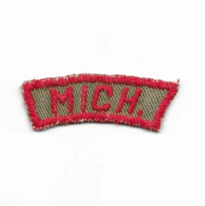 Michigan MICH. 1946-1953 KRS Khaki and Red State Strip Boy Scout of America CG - Imagen 1 de 1