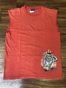VINTAGE JNCO Custom Low Distressed Cut Off Red T-Shirt Size Large USA - Picture 1 of 10