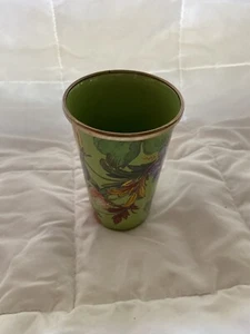 1 Mackenzie-CHILDS Retired Green Flower Market vase 10 oz Tumbler Cup New 6 avl - Picture 1 of 12