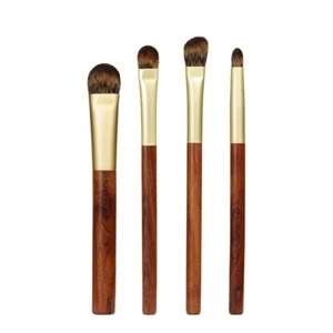4pcs Eye Brushes Kit Soft Yellow Squirrel Hair Hand Crafted Makeup Brushes Set - Picture 1 of 6