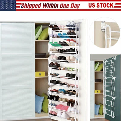 COOLGO 36 Pairs Over The Door Shoe Rack Wall Hanging Closet Organizer Storage Stand