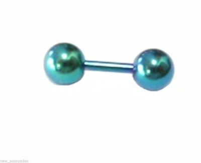 Barra Cartílago Titanio Azul Verde IP 16 Calibre 1/4" 5mm Bolas  Foto 1 de 3
