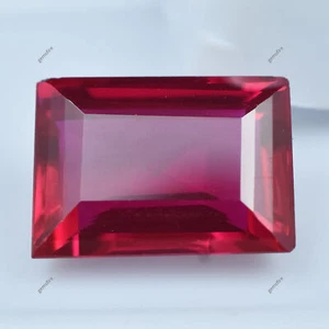 Piedra preciosa suelta natural con forma de esmeralda roja rubí de 9,90 quilates CERTIFICADA - Imagen 1 de 13