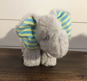 Manhattan Voyager Elephant Toy Plush Stuffed Green Heart Stripe Ear Baby 9” NEW - Picture 1 of 3