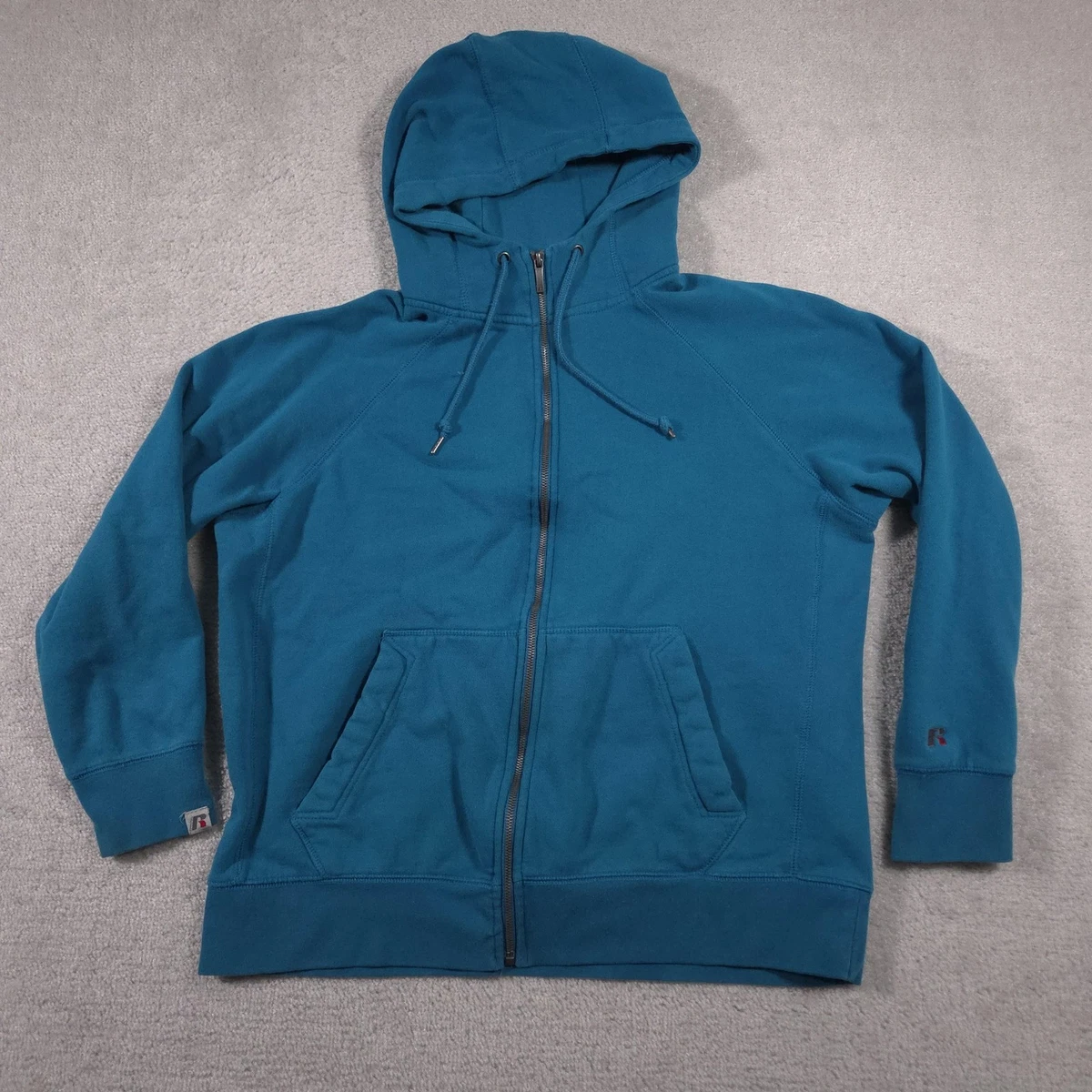 Russell Mens Authentic Full Zip Hooded Sweatshirt / Hoodie | US