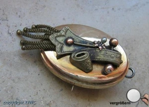 Brosche Schaumgold Anhänger Biedermeier Perlbrosche antik Sammlerstück - Bild 1 von 5