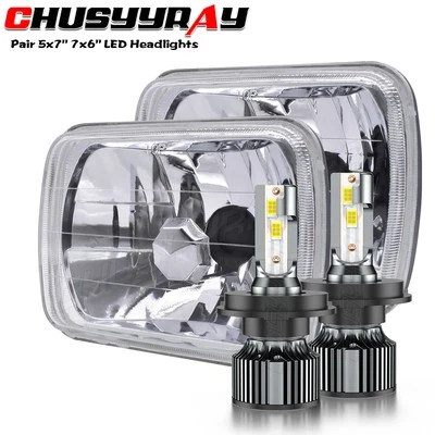 2PC 7X6" 5x7'' LED Headlights for Ford F 650 F 750 E 150 E 250 F 250 F 350 - Image 1 of 4