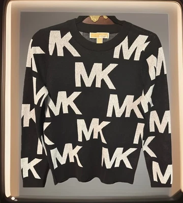 Новый с Ярлыками Michael Kors женщин длинные рукава монограмма свитер, Sz.XS,S; XL, Ret. $125.00 - Изображение 1 из 4