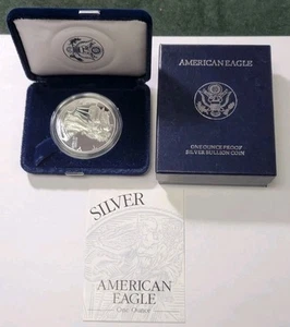 1997-P Proof American Silver Eagle Dollar $1 - OGP Box & COA - Picture 1 of 8