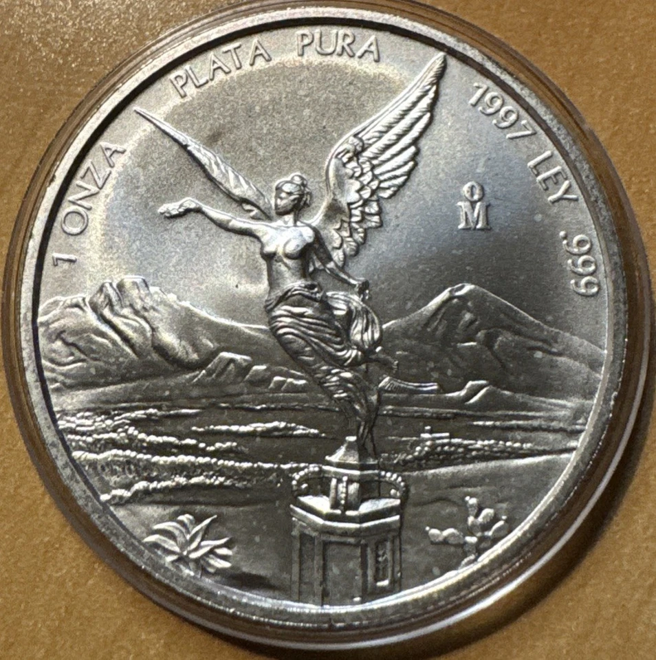 Moneda de plata fina Mo México Libertad Onza 1997 - 1 oz troy .999 BU - ¡Fecha clave! Foto 1 de 1