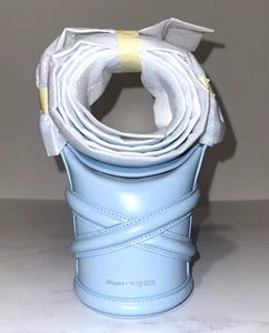 Alexander McQueen The Curve Mini Crossbody Bucket Bag Blue NWT - Picture 1 of 15