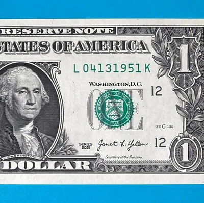 April 13, 1951 (L 04131951 K) BIRTHDAY ANNIVERSARY $1 One Dollar Bill *UNC* - Image 1 of 4