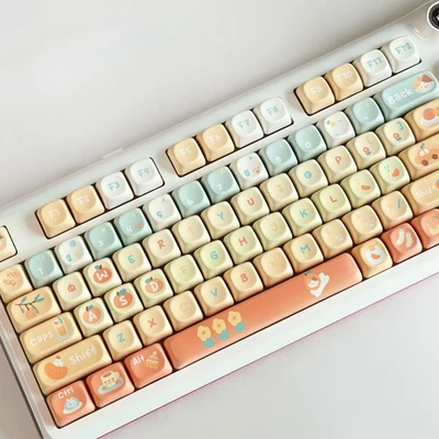Orange Soda Keycap Set 131 Keys XOA Profile PBT Sublimation Mechanical Korean - Image 1 of 4
