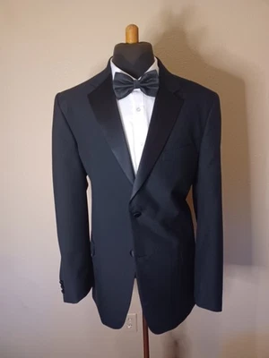 Chaqueta Esmoquin Jones New York 44L 100% Lana Negra Dos Botones Completamente Forrada Foto 1 de 4