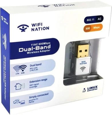 WiFI Dongle Mini 802.11ac AC600 USB Wifi adapter, internet dongle, RTL8811AU - Image 1 of 4