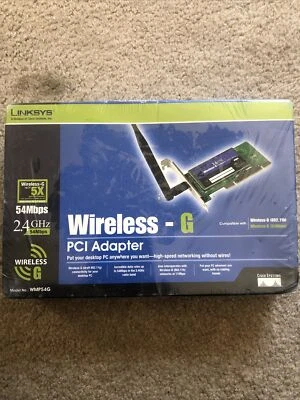 New Linksys Cisco PCI Wireless-G Adapter Card WMP54G 2.4 GHz 802.11g 54 Mbp - Image 1 of 4