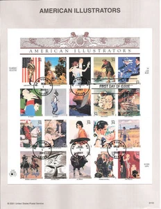 #0110 34c American Illustrators S20 #3502 Souvenir Page - Picture 1 of 1