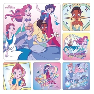 25 Disney Prinzessin Anime Aufkleber Party Gastgeschenke Cinderella Belle Arielle Tiana - Bild 1 von 1