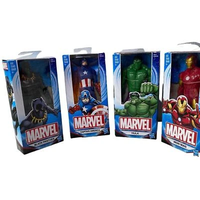 Marvel Lote de 4 Figuras de Acción 6” Capitán América, Hulk, Ironman, Pantera Negra Foto 1 de 4