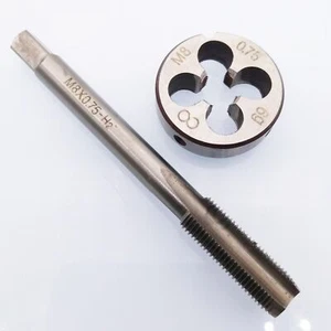 Juego de grifos y troqueles HSS M8 x 0,75 mm grifo y rosca métrica M8 x 0,75 mm troquel mano derecha - Imagen 1 de 7