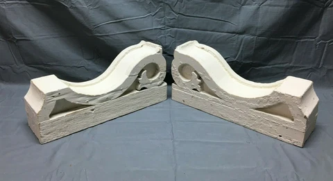 Antique Pair Corbels Wood Shabby Victorian Architectural Vintage Chic 419-22B Cover