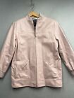 Terry Lewis Genuine Leather Jacket Women’s Size Medium Pink Lined Pockets 