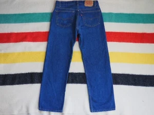 VTG 90s Levis 501xx USA Made Dark Wash Blue Denim 31x27 Button Fly Jeans Pants - Picture 1 of 10