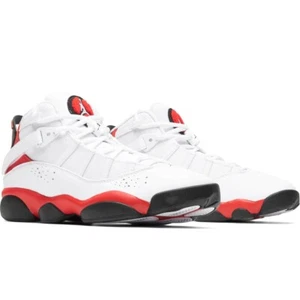 Herren Air Jordan 6 Ringe Turnschuhe 322992 126 weiß/Universität rot Größe UK 7_8_8,5 - Bild 1 von 5