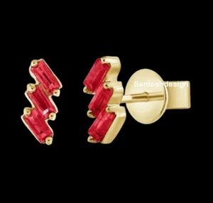 Beautiful Designer Ruby 925 Sterling Silver Stud Earring,Handmade Jewelry,Gift - Picture 1 of 3