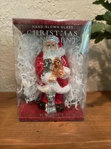 Hand-Blown Glass Santa w/ Dogs Ornament Limited Edition NEW Koronex - Picture 1 of 5