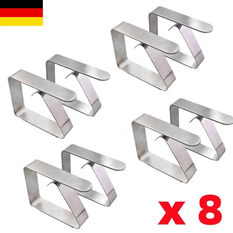 12 Elastische Tischdeckenklammern Aus Kunststoff – Verstellbar (1-3 Cm), In Weiß, Grün, Orange | Für Picknick, Garten, Feiern