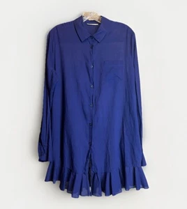 BEACH HOUSE Damen Marine Rüschen Saum Kragen Schwimmen Top Cover Up mit Taschen|Gr:S - Bild 1 von 20