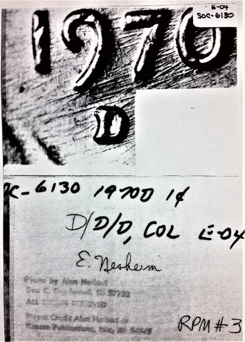 1970 D Lincoln Memorial Cent RPM-003 D/D/D Serifs Error Unc Quan Disc Cover