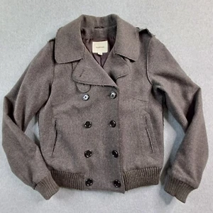 Country Road Jacket Womens Medium Bomber Grey Wool Blend Coat Raw Edges Classic - Picture 1 of 16