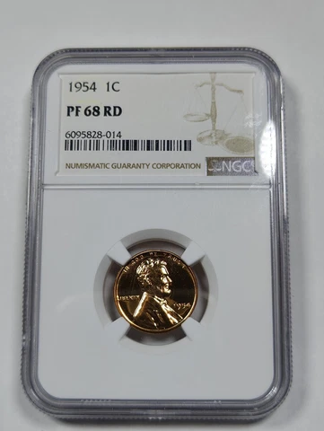 1954 PR PF 68 RD RED PROOF LINCOLN WHEAT CENT NGC PENNY Cover