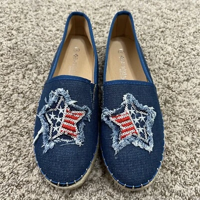 Patrizia by Spring Step Independence Espadrille Blue US Flag Star EU 39 US 8.5 - Image 1 of 4