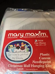 Mary Maxim Christmas Our Home Plastic Canvas Needlepoint Kit 10.5x13” Snowman - Picture 1 of 4
