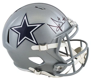 Cowboys Dak Prescott Authentic Signed Full Size Speed Rep Helmet BAS Witnessed - Picture 1 of 3
